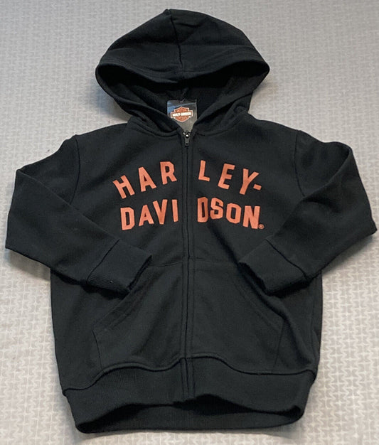 NEW HARLEY DAVIDSON 6570207 French Terry Toddler ZipUp Hooded Sweatshirt 2-3T