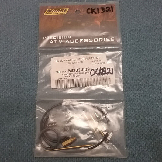 NEW MOOSE UTILITY DIVISION MD03-009 CARBURETOR REPAIR KIT REPLACES HONDA ATC200X