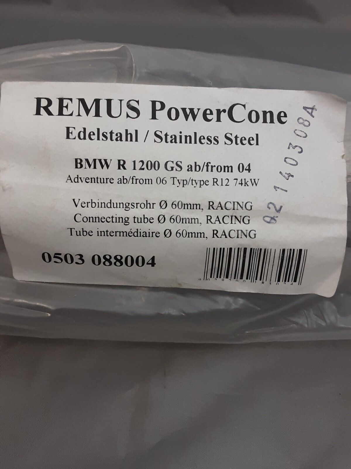 Remus 5782-100060L-USA BMW Performance Exhaust W/ PowerCone Connector R1200 GS