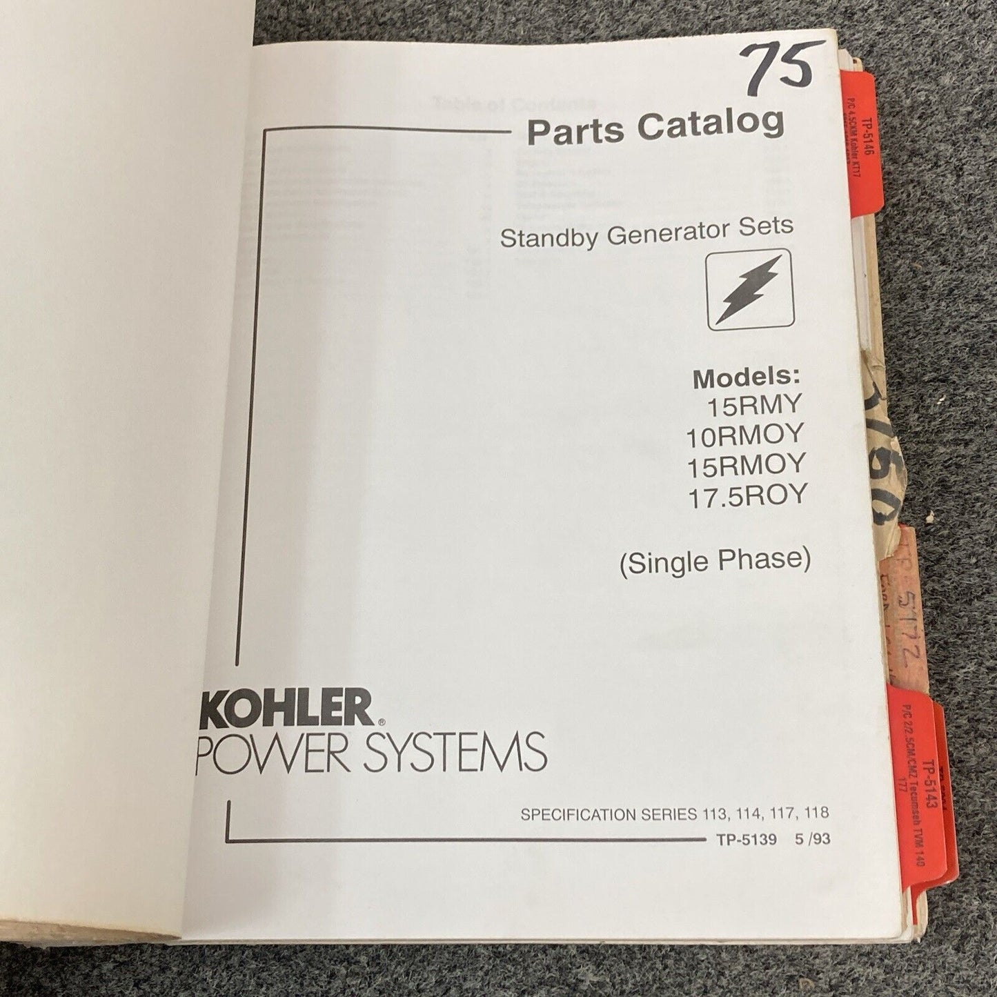 QTY 21 GENUINE KOHLER GENERATORS PARTS LISTING/CATALOG MANUALS