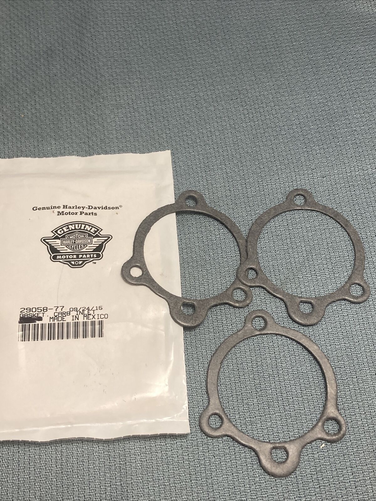 QTY 3 NEW GENUINE HARLEY DAVIDSON 29058-77 GASKET, CARB INLET