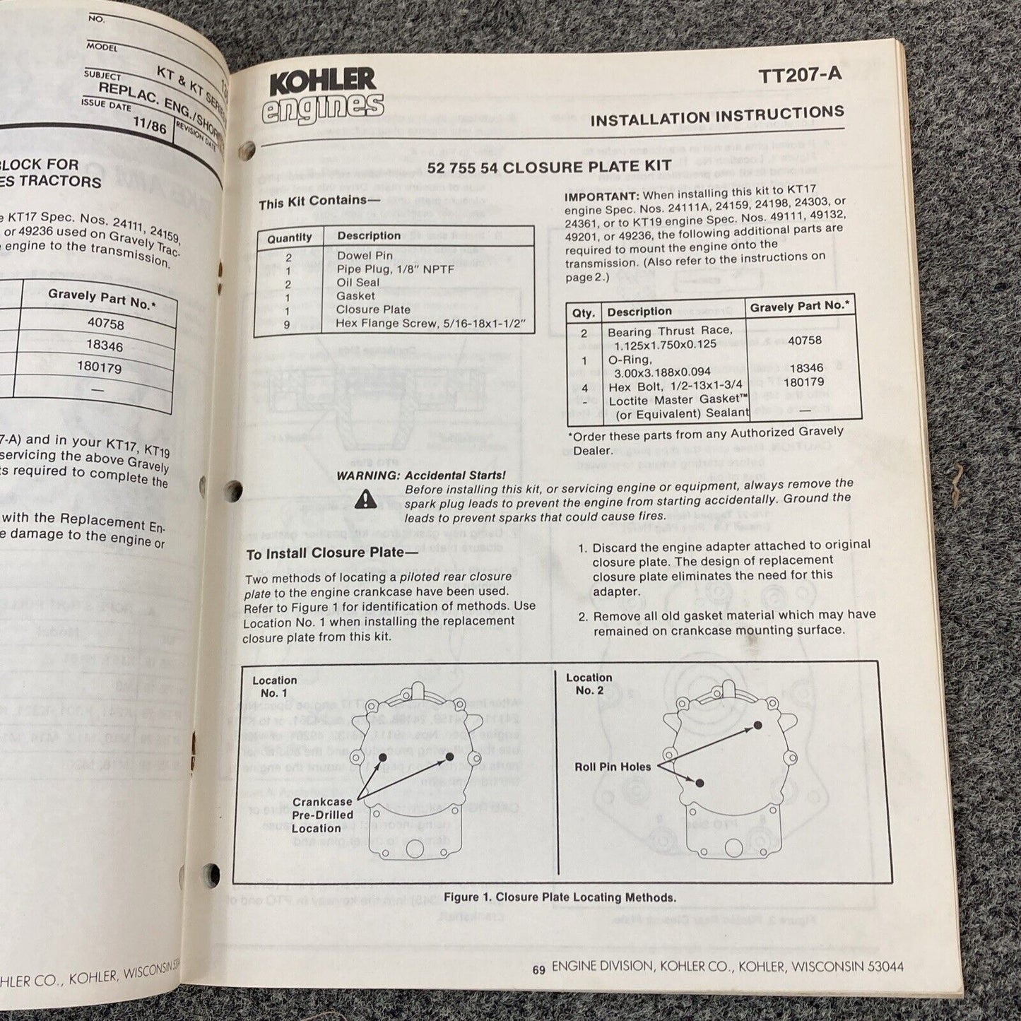 GENUINE KOHLER ENGINES SALES/SERVICE UPDATE SEMINAR MANUALS