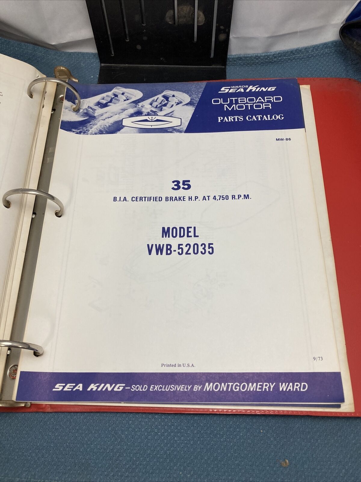 WARD SEA KING OUTBOARD MOTOR MW-80 - MW-83, MW-85 - MW-87 PARTS CATALOGS