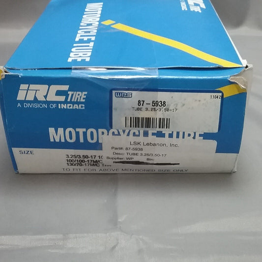 NEW IRC 87-5938 MOTORCYLE TUBE 3.25/3.50-17 TR4