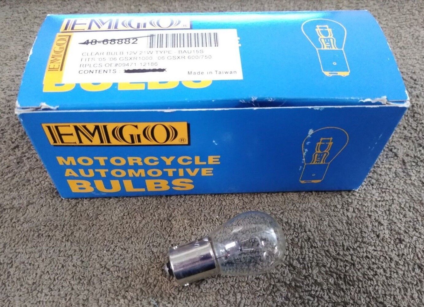 NEW Emigo Motorcycle Bulbs 12V 21W CLEAR 05-06 GSXR1000 / 06 GSXR 600/750 / 7PK
