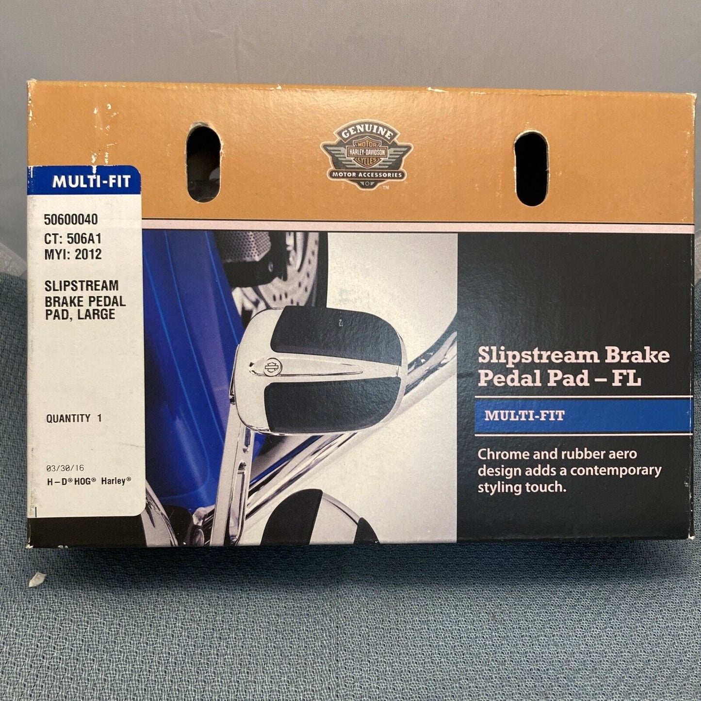 NEW GENUINE HARLEY DAVIDSON 50600040 SLIPSTREAM Brake Pedal Pad LARGE