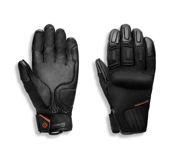 NEW GENUINE HARLEY DAVIDSON 98102-21VM MEN'S BRAWLER MIXED MEDIA GLOVES