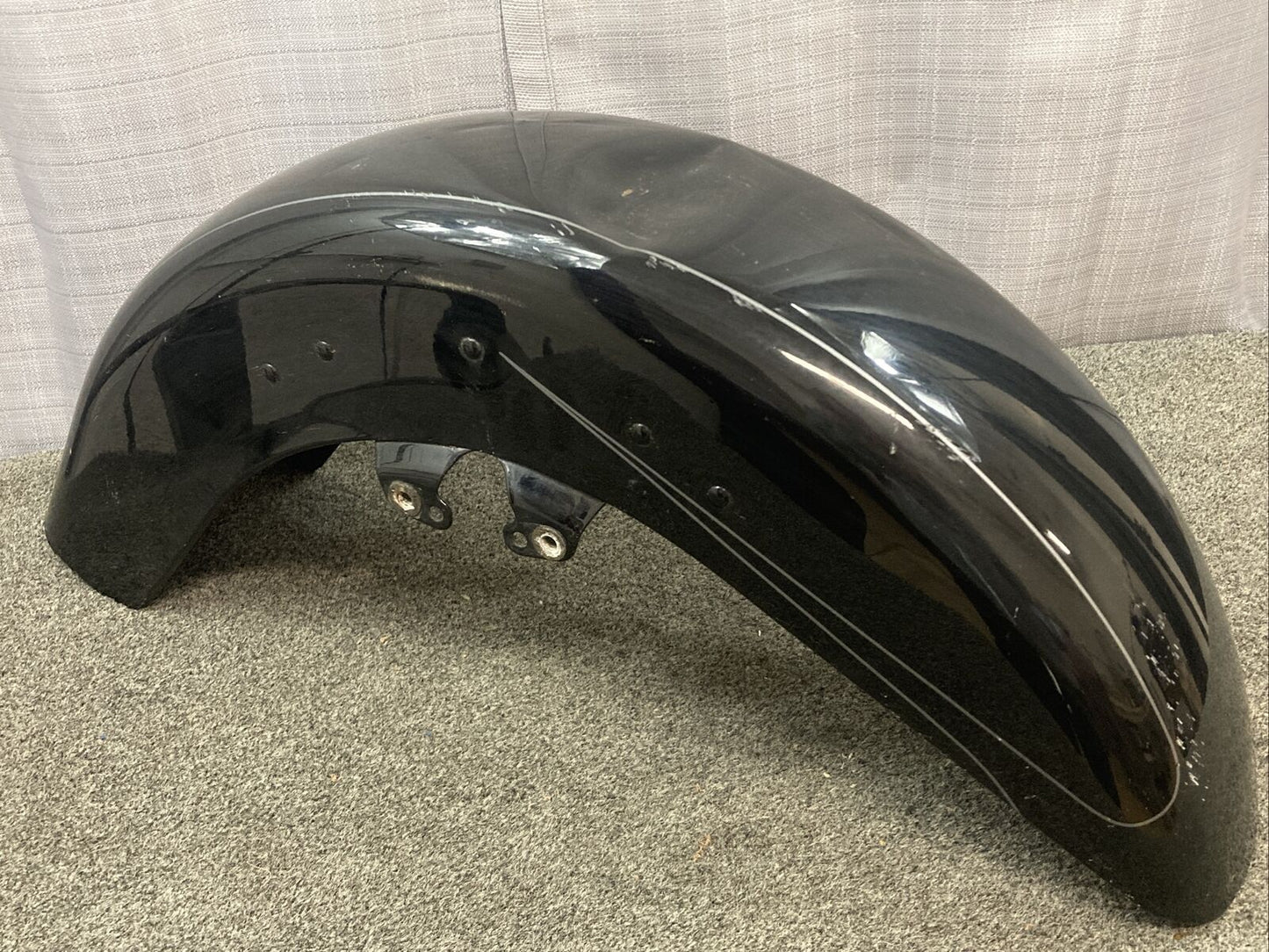 HARLEY DAVIDSON FRONT FENDER, BLACK WITH PIN STRIPE