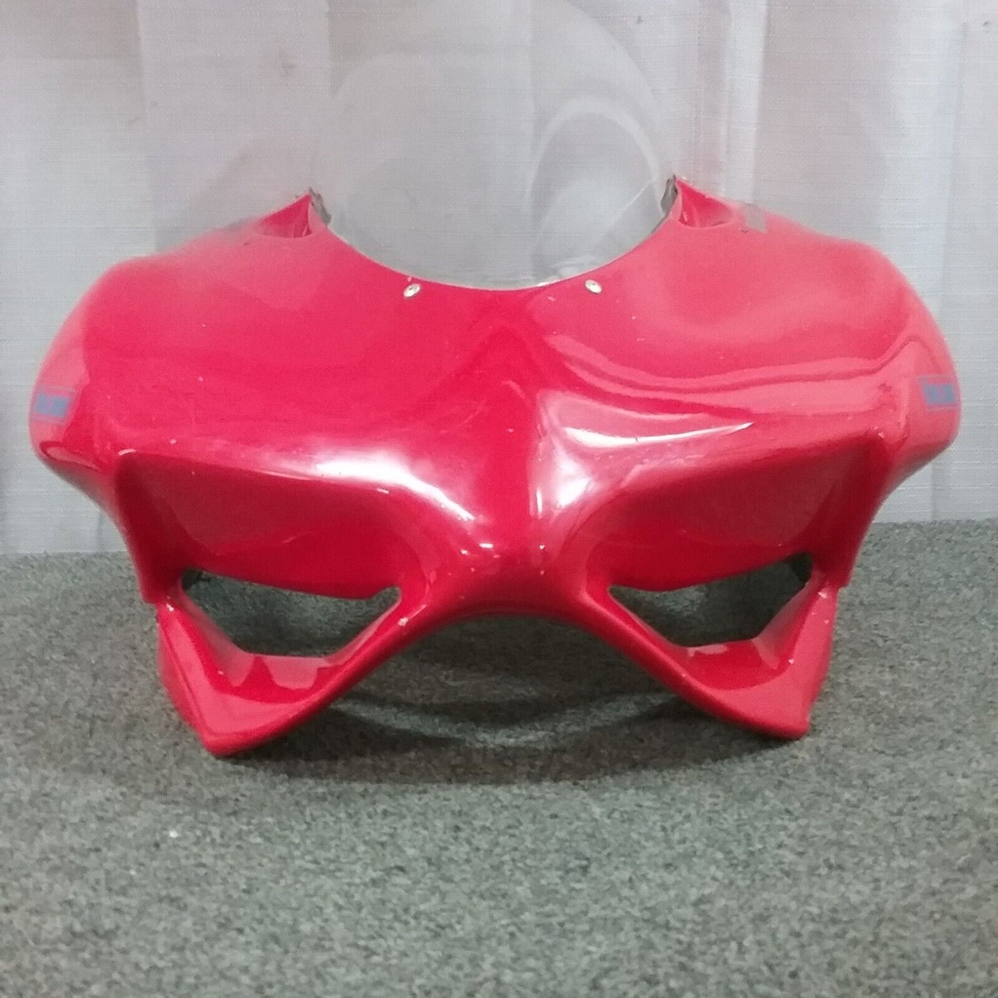 DUCATI FRONT UPPER HEADLIGHT TRACK FAIRING PANIGALE RED W/ WIND SCREEN 48710601A