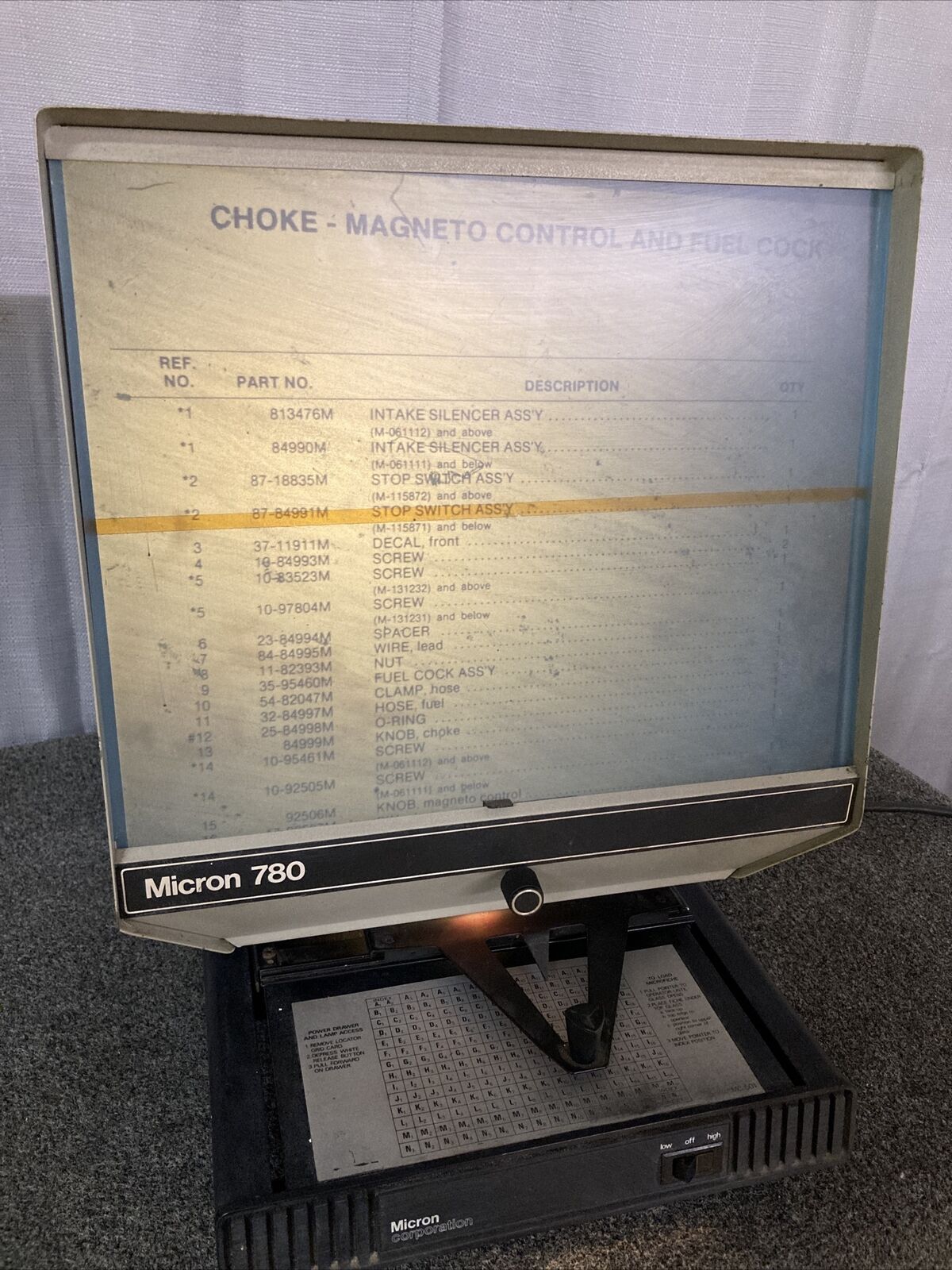 MICRON 780 MICROFICHE READER