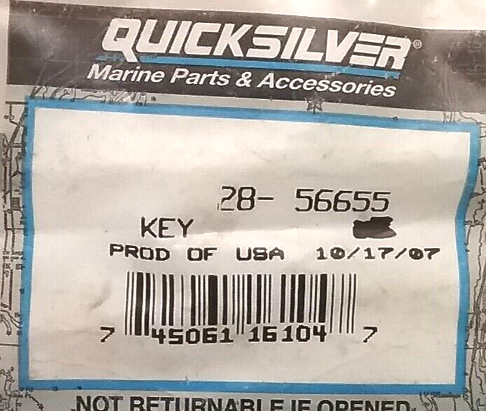 QTY3 NEW QUICKSILVER 28-56655 KEY IMPELLER DRIVE MERCURY OUTBOARD 3.6-40HP