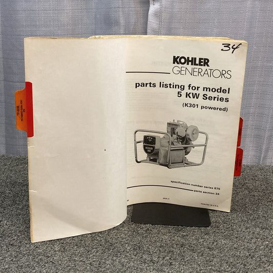 QTY 21 GENUINE KOHLER GENERATORS PARTS LISTING/CATALOG MANUALS