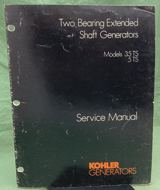 GENUINE KOHLER GENERATORS MODEL 3.5TS 5TS TWO BEARING EXT. SHAFT SERVICE MANUAL