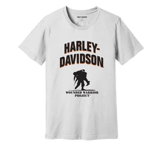 NEW GENUINE HARLEY DAVIDSON 96038-23VM Mens WWP Front Graphic Tee Bright White L