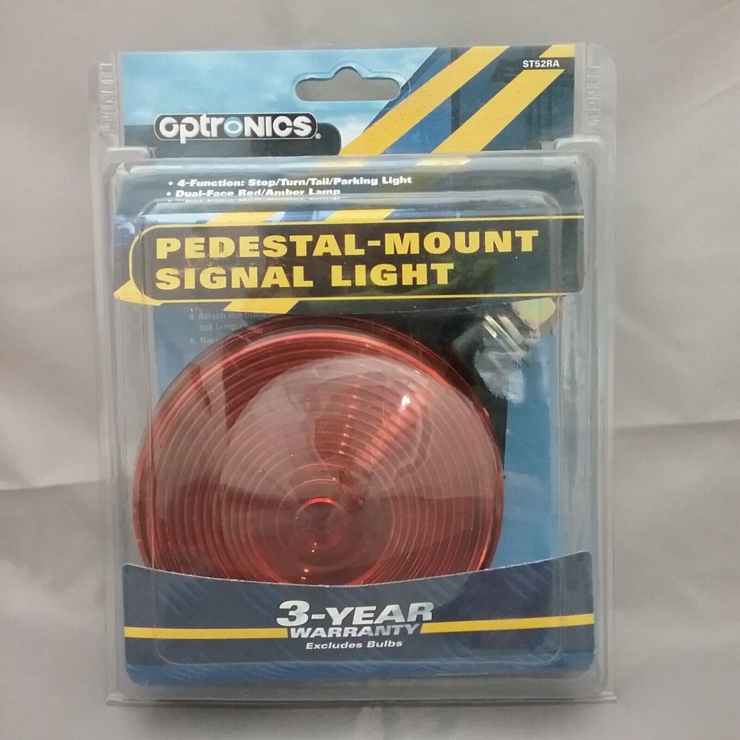 NEW OPTRONICS ST52RA Dual Side Pedestal Mount Red/Amber Stop, Turn, Tail, Light