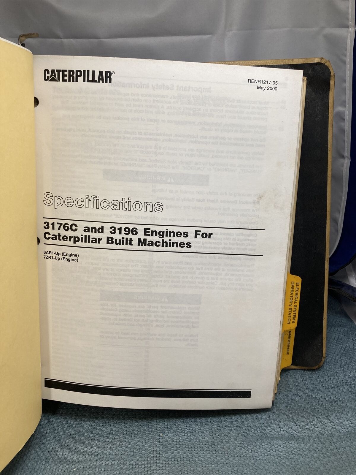 GENUINE CAT/CATERPILLAR SENR1925 SERVICE MANUAL 345B 345B L EXCAVATORS VOLUME I