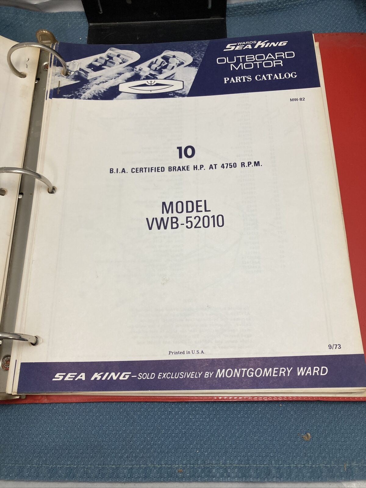 WARD SEA KING OUTBOARD MOTOR MW-80 - MW-83, MW-85 - MW-87 PARTS CATALOGS