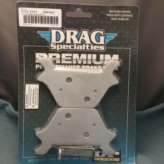 NEW DRAG SPECIALTIES 1721-272 BRAKE PADS, SINTERED HARLEY/BUELL HDP905