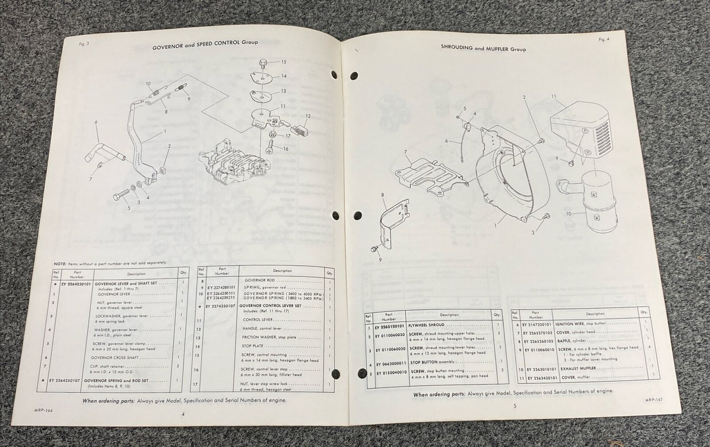 TELEDYNE TOTAL POWER WISCONSIN ROBIN W1-145-B PARTS CATALOG