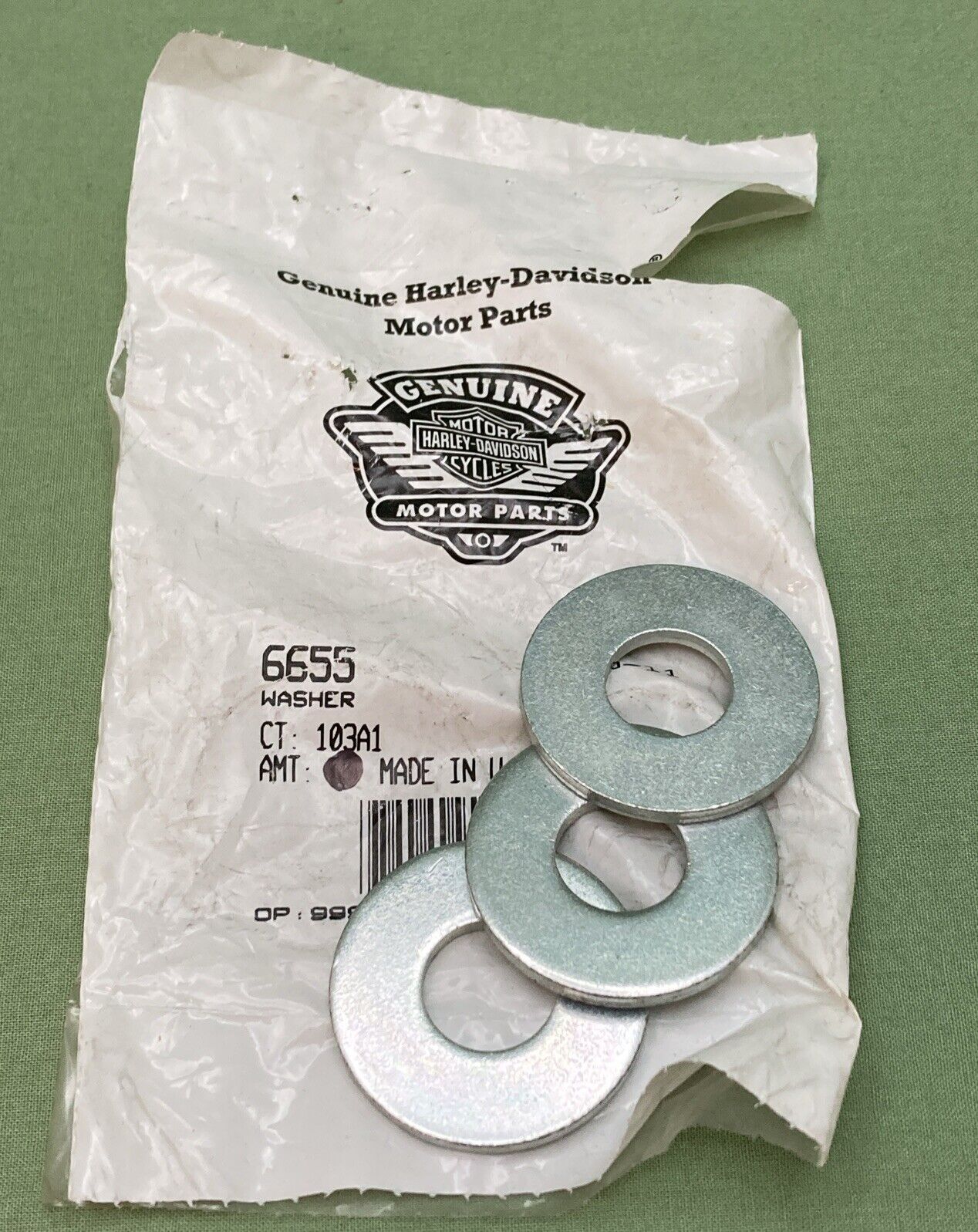 QTY 3 NEW GENUINE HARLEY DAVIDSON 6655 WASHER 5/8 X 1-1/2 X 3/32