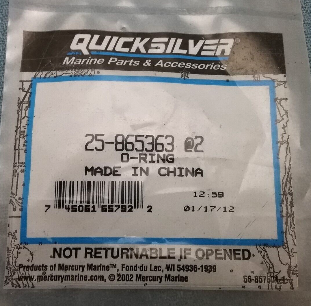 QTY 2 New Quicksilver 25-865363 O-RING Mercruiser 5.0L 5.7L 6.2L 6.3L