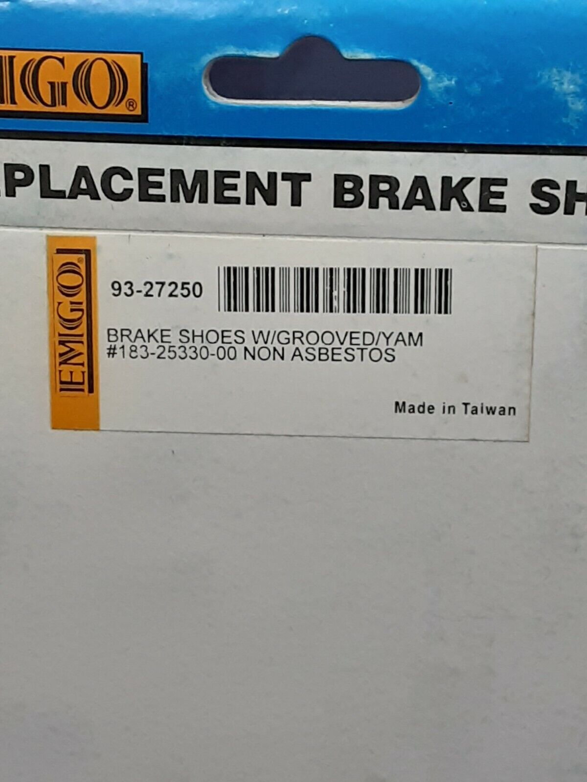 NEW EMGO BRAKE SHOES 93-27250 YAMAHA 183-25330-00