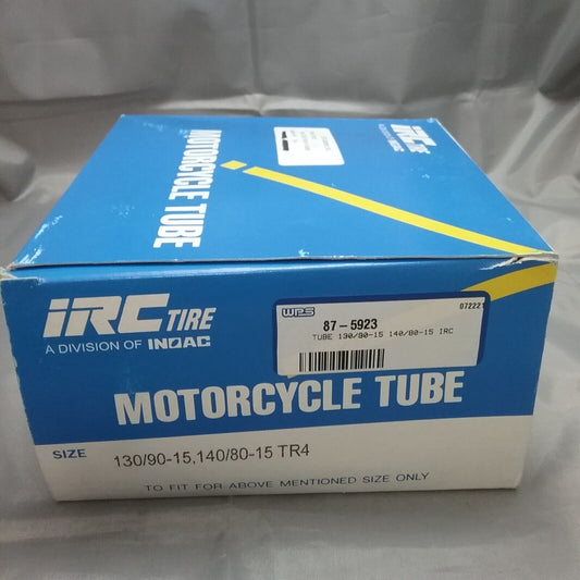 NEW IRC 87-5923 MOTORCYLE TUBE 130/90-15, 140/80-15 TR4