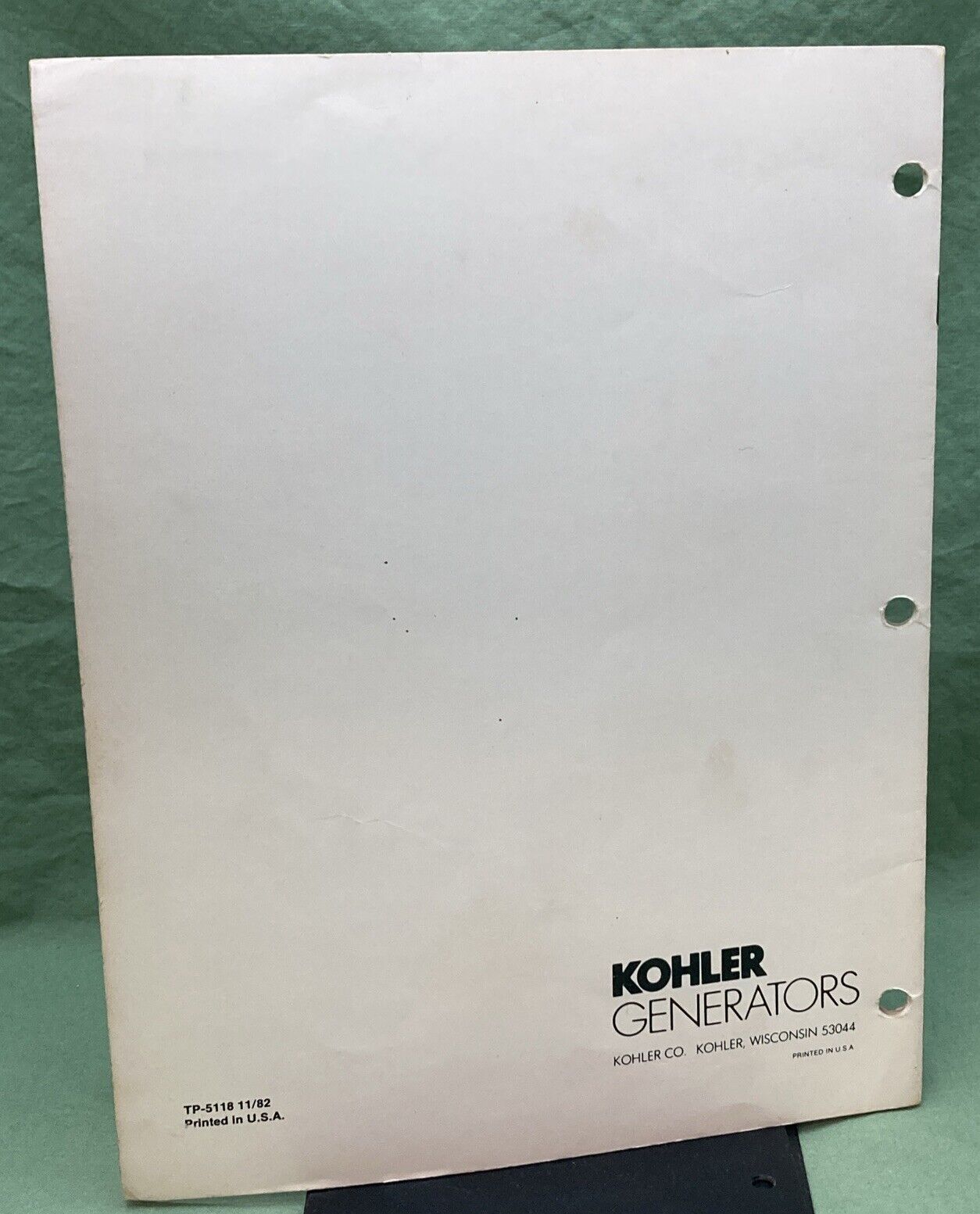 GENUINE KOHLER GENERATORS MODEL 3.5TS 5TS TWO BEARING EXT. SHAFT SERVICE MANUAL