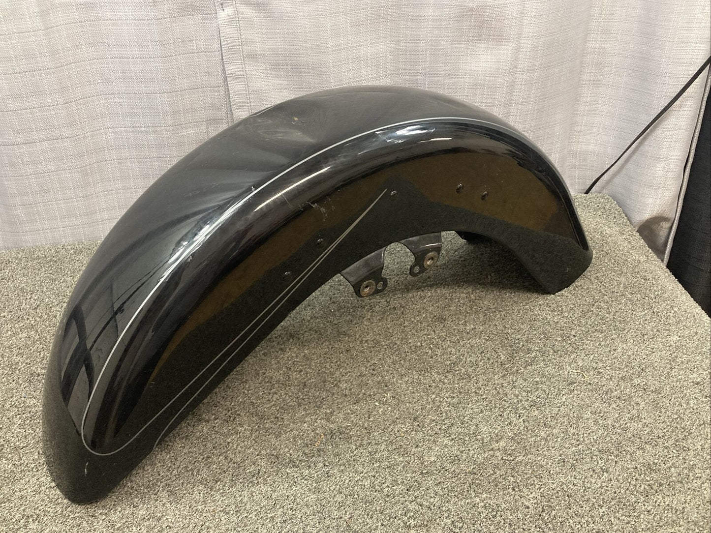 HARLEY DAVIDSON FRONT FENDER, BLACK WITH PIN STRIPE