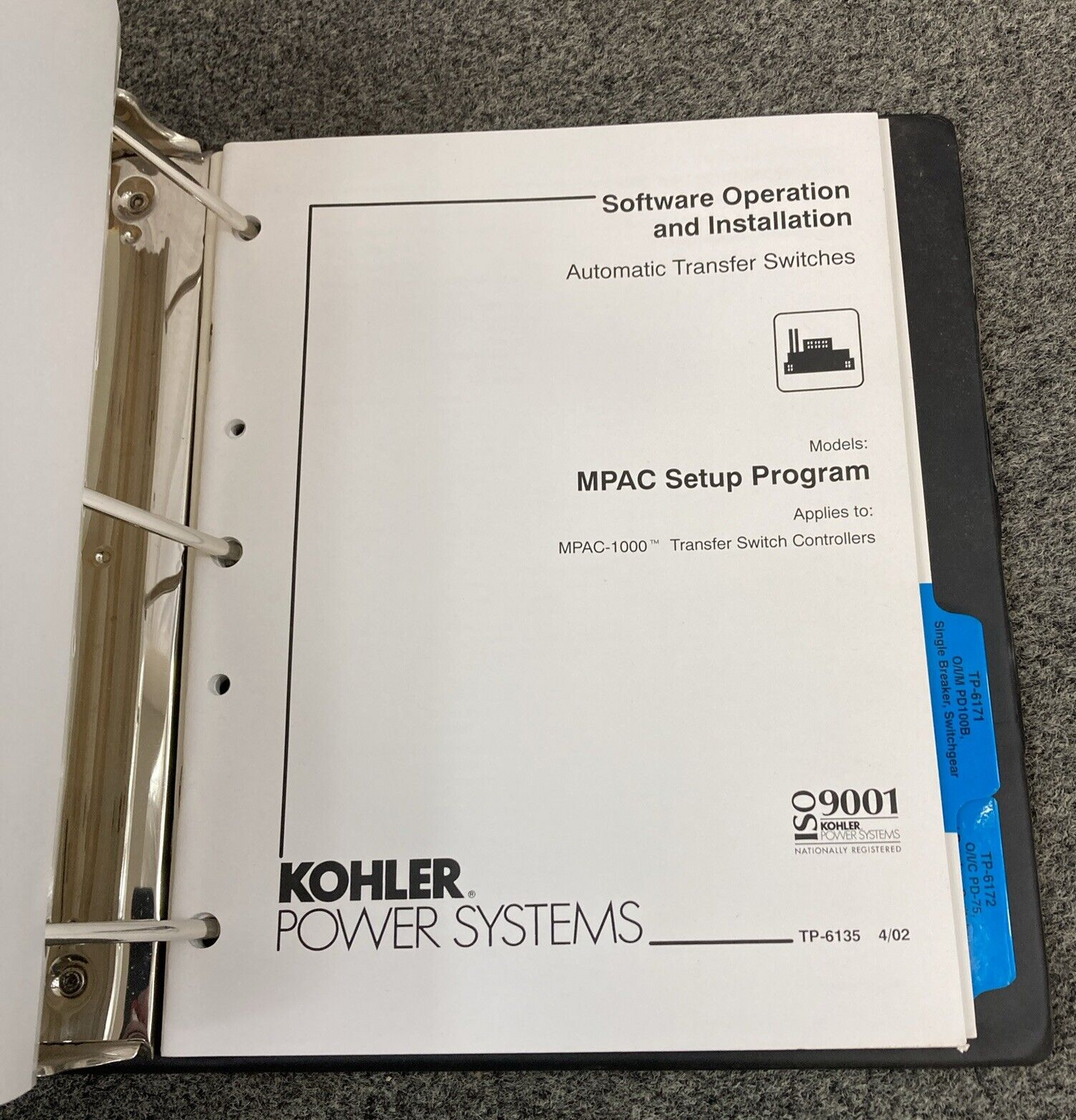 QTY 28 GENUINE KOHLER OPER/INSTALL/SERVICE MANUALS FOR TRANSFER SWITCHES