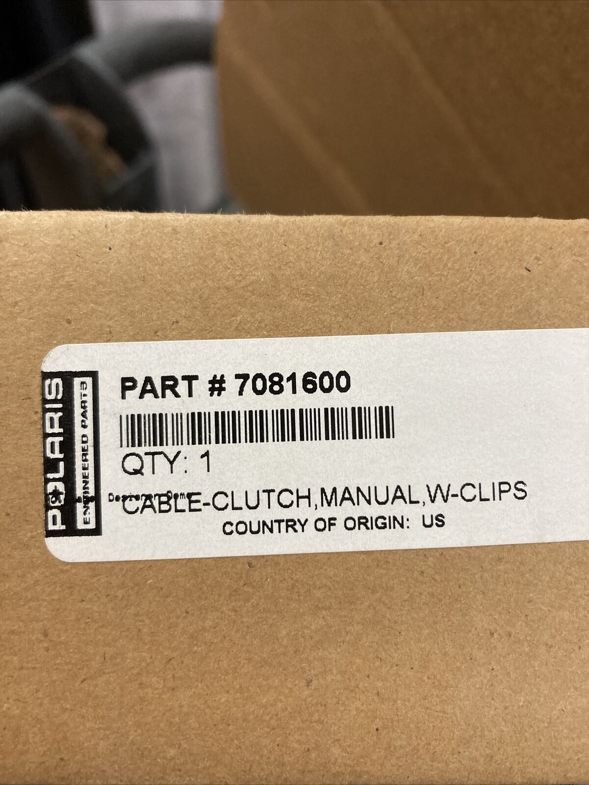 NEW GENUINE VICTORY/POLARIS 7081600 CABLE-CLUTCH, MANUAL, W-CLIPS