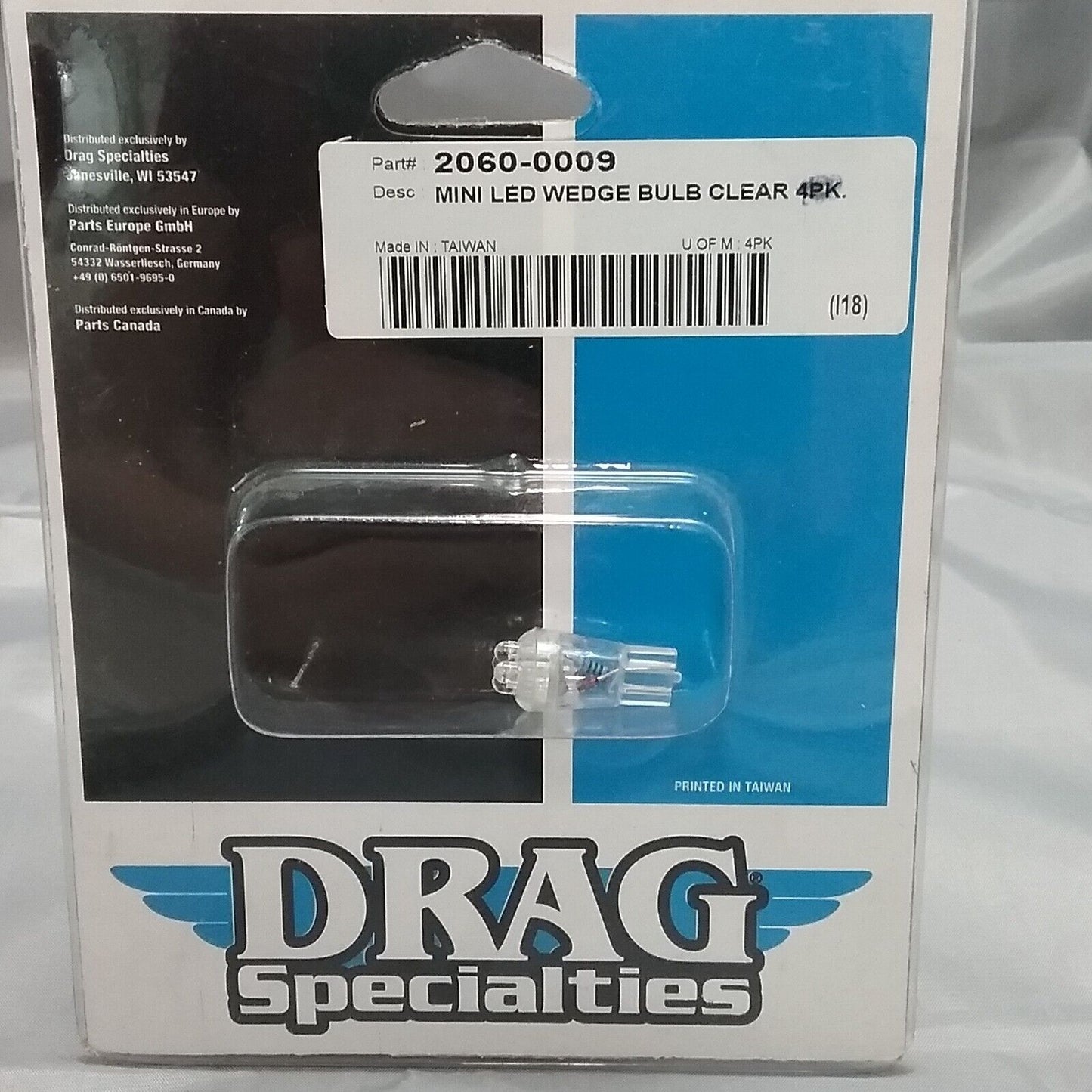 NEW DRAG SPECIALITIES 2060-0009 MINI LED WEDGE BULB CLEAR