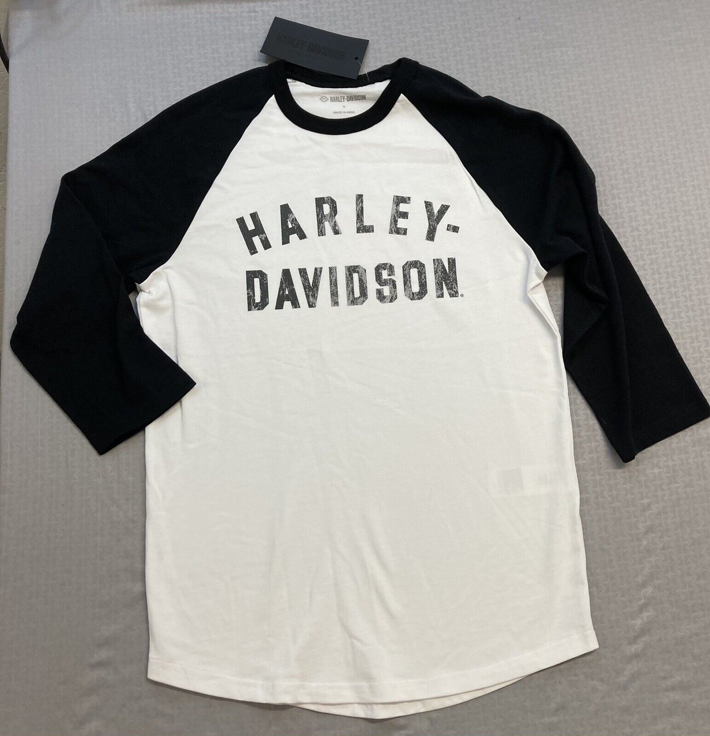 NEW GENUINE HARLEY DAVIDSON 96077-23VM Men's White Colorblock Knit Tee XL