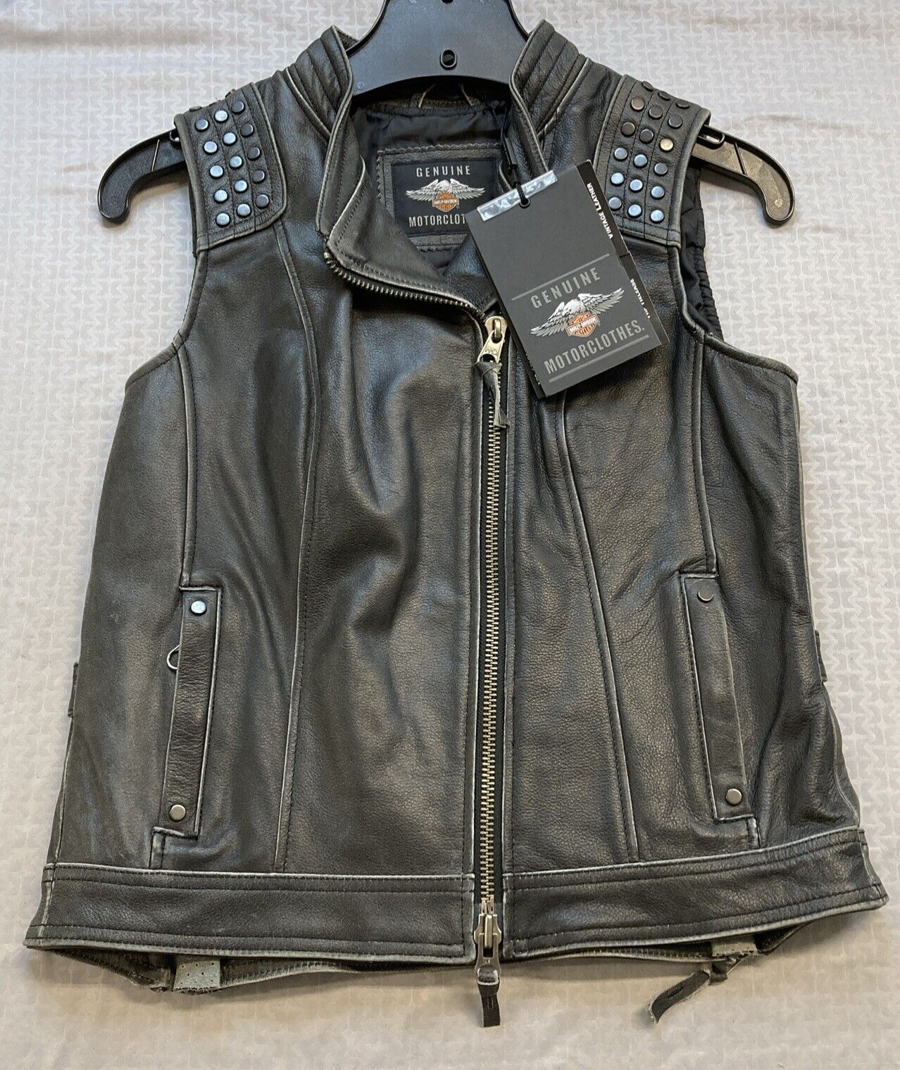 NEW GENUINE HARLEY DAVIDSON 97005-22VW SMALL Electra Studded Leather Vest