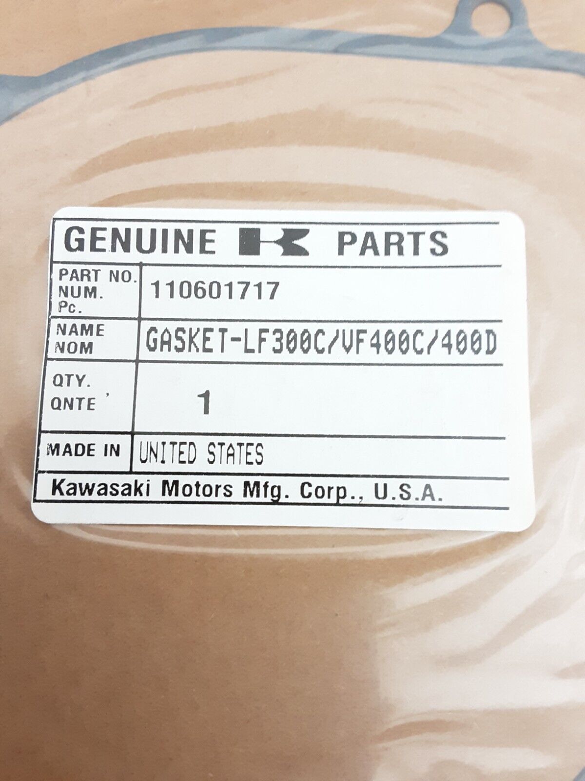 NEW GENUINE KAWASAKI 11060-1717 GASKET RECOIL STARTER Bayou KLF300 Prairie KVF40