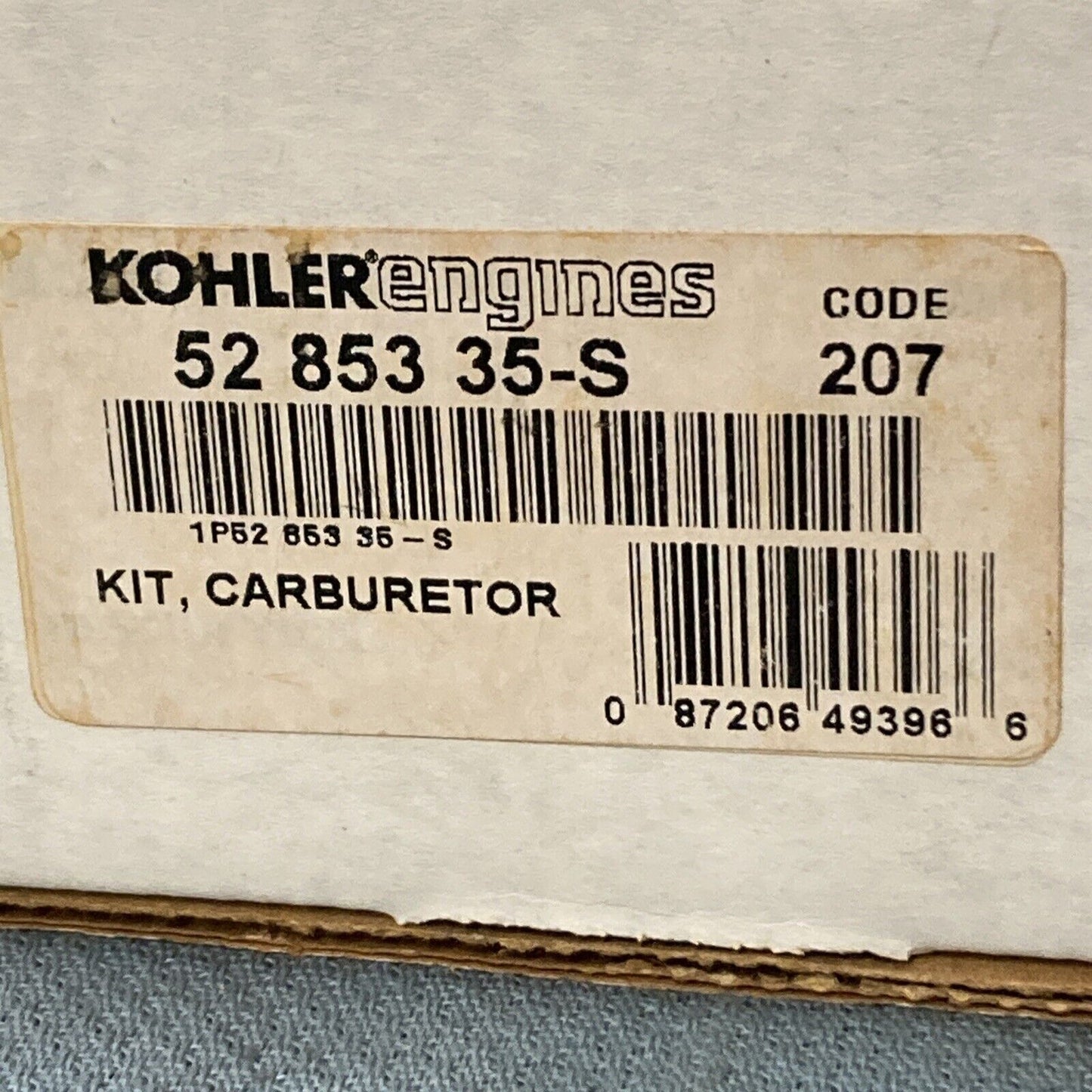 NEW GENUINE KOHLER 52 853 35-S KIT, CARBURETOR