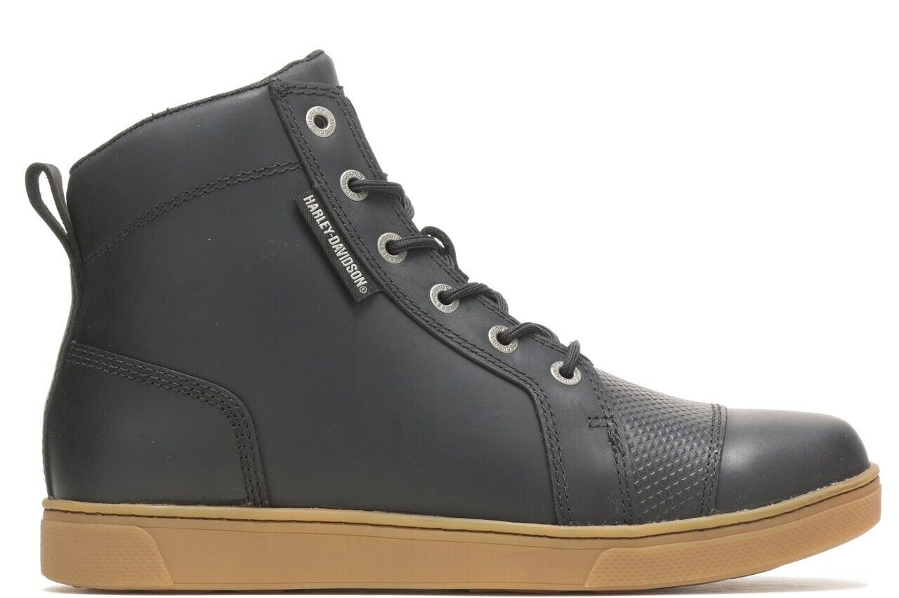 NEW HARLEY DAVIDSON D96260 SIZE 7 MEN'S BREMAN BLACK MOTORCYCLE SNEAKER BOOTS