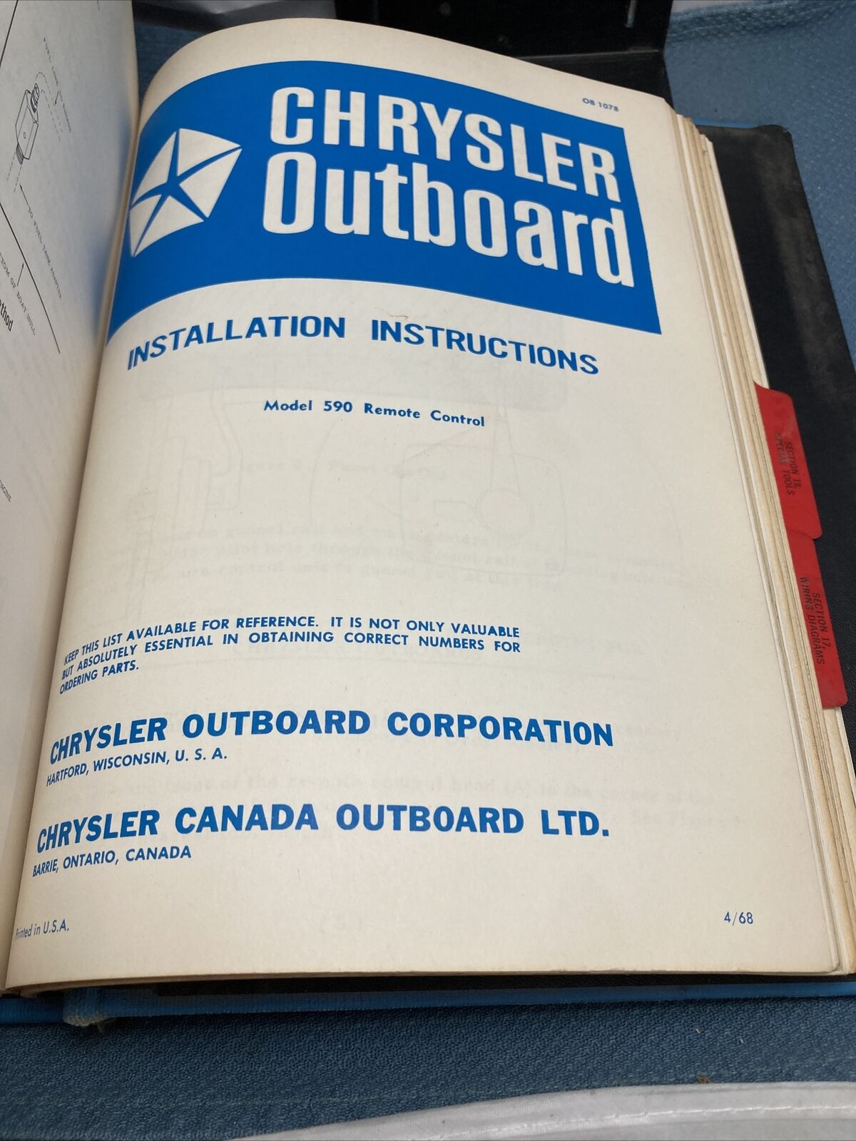 CHRYSLER OUTBOARD MOTORS OB151A-OB1722 SERVICE MANUALS/PARTS CATALOGS