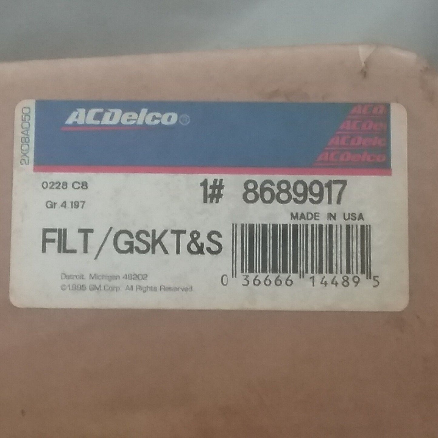 NEW ACDELCO 8689917 Transmission Oil Filter