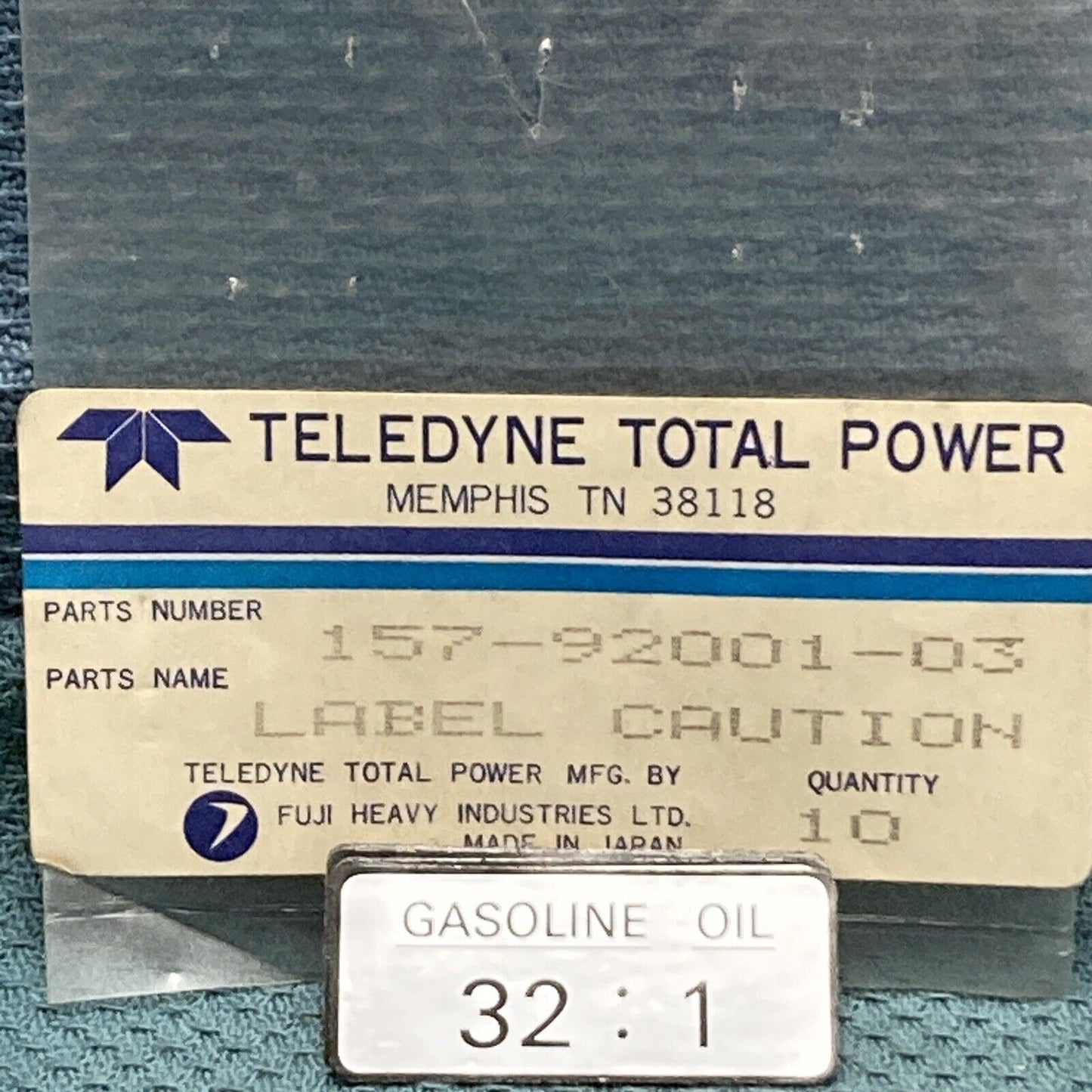 NEW GENUINE TELEDYNE TOTAL POWER 157-92001-03 LABEL (CAUTION)
