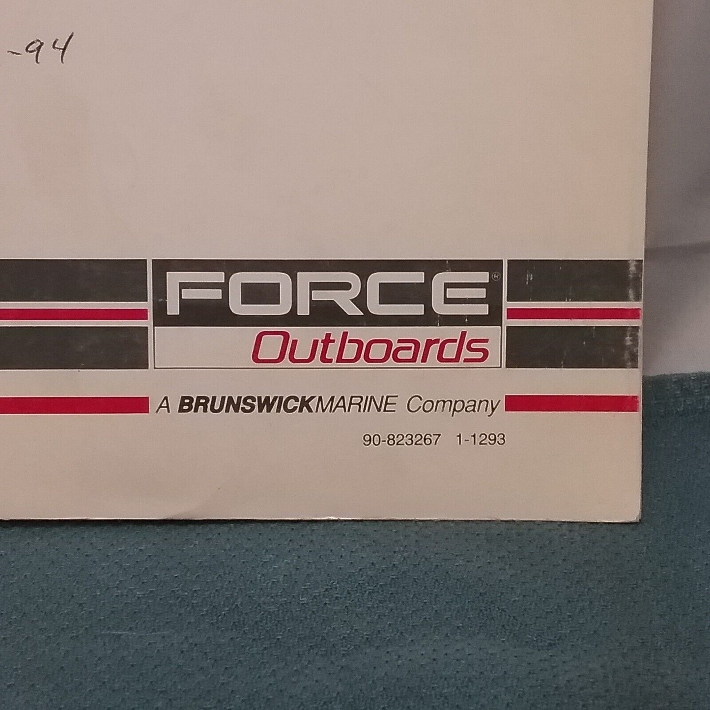 FORCE OUTBOARDS 90-823267 SERVICE MANUAL 90 AND 120 H.P. 1992-1994