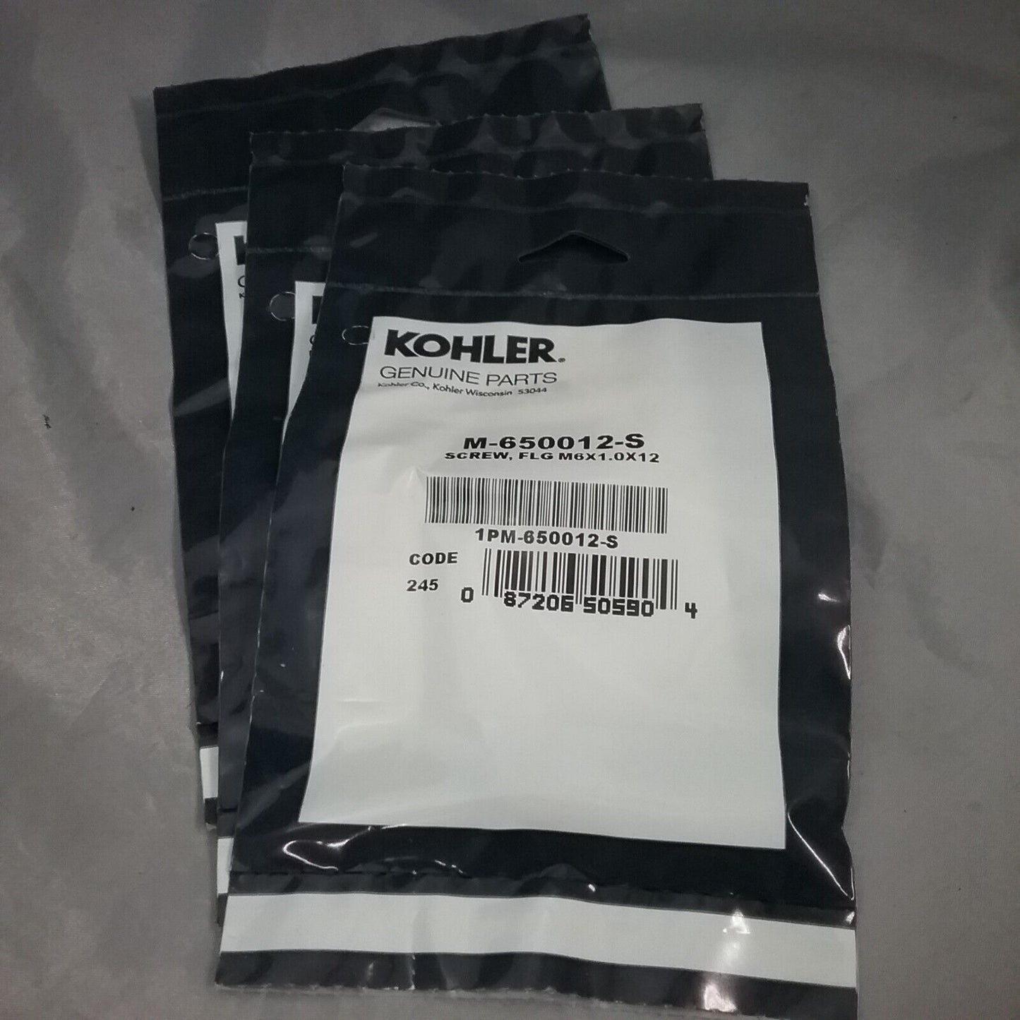 QTY3 NEW GENUINE KOHLER M-650012-S SCREW; FLG M6X1.0X12 SUPERSEDES M-639012-S