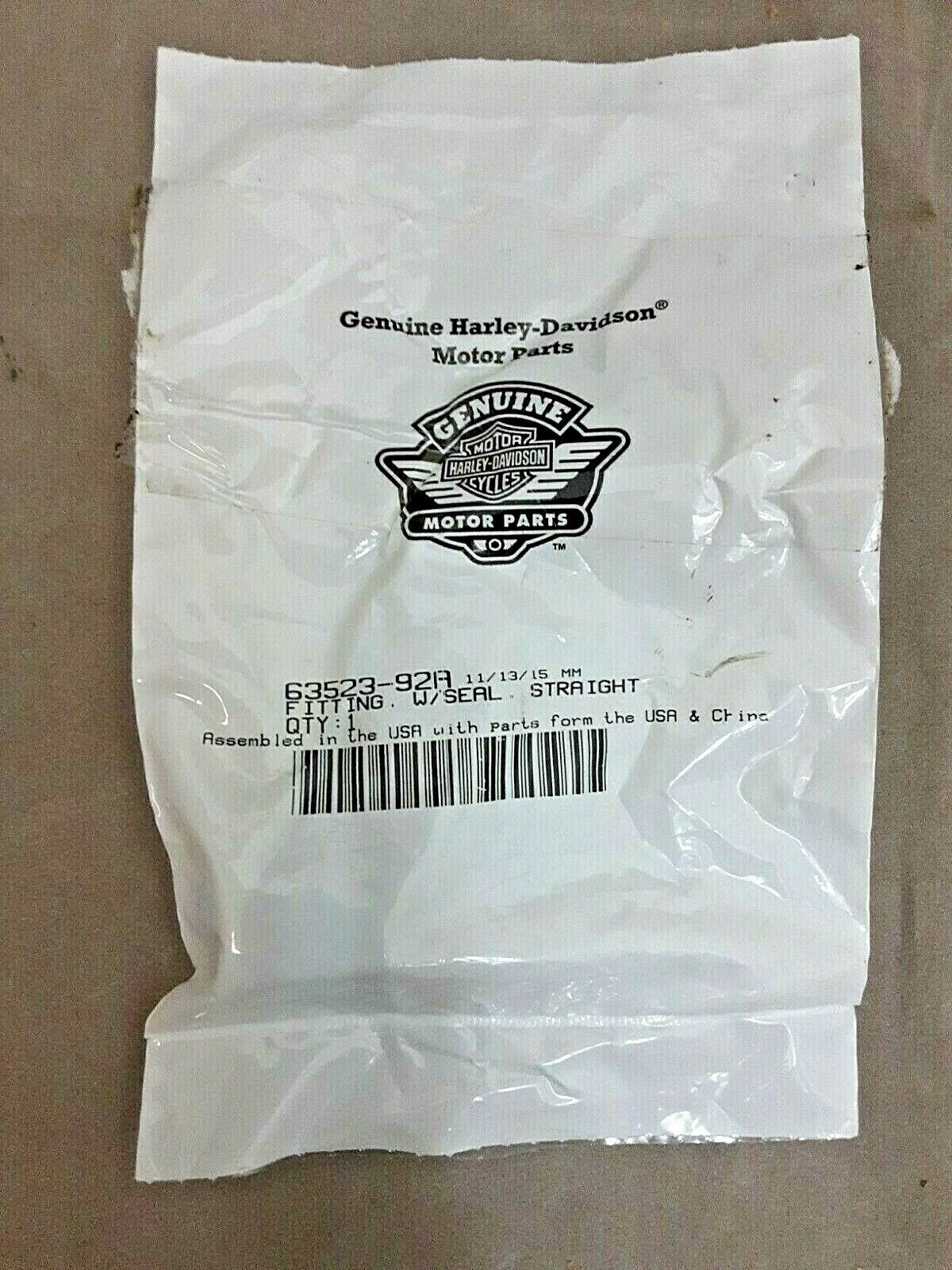 Genuine OEM Harley Davidson Fitting kit with seal straight 63523-92