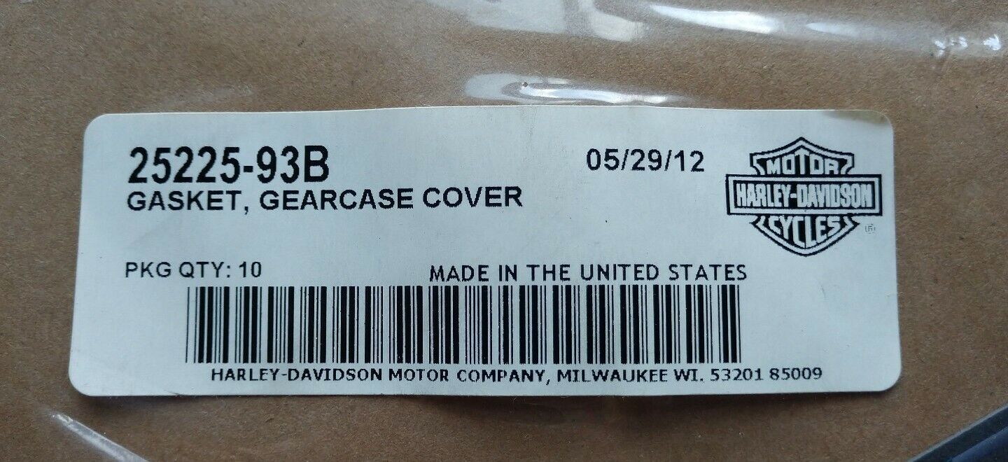 Genuine NEW Harley Davidson Gasket, Gearcase Cover 25225-93B