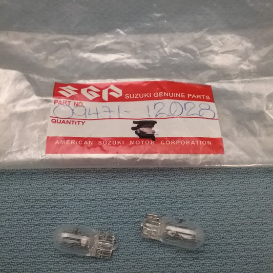QTY 2 NEW GENUINE SUZUKI , 09471-12028, BULB (12V, 3.4W), 1980-2019