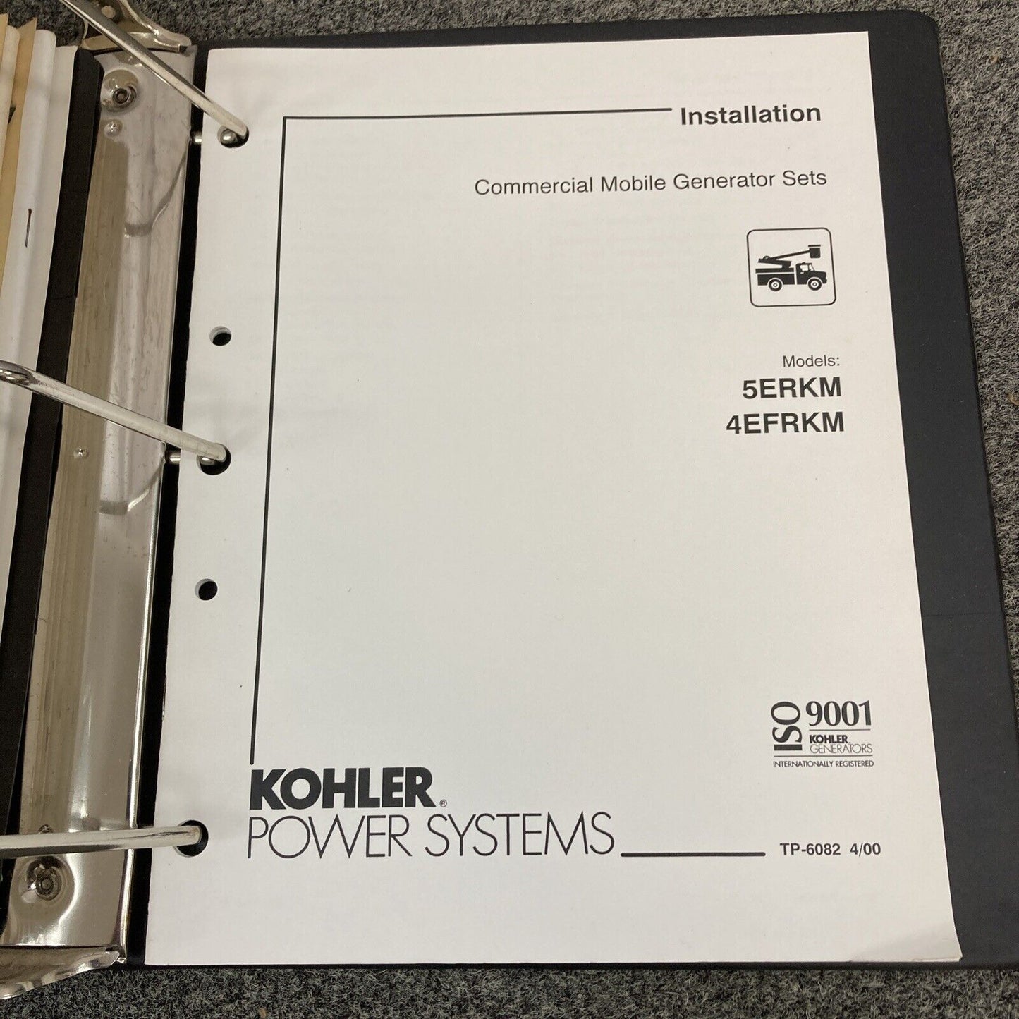 GENUINE KOHLER RV/MOBILE GENERATOR SETS INSTALLATION/OPERATION MANUALS