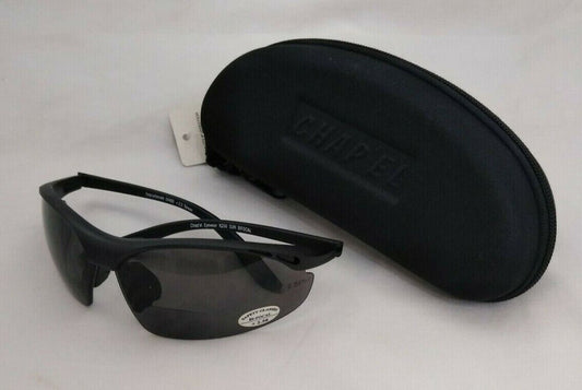 Chap'el Eyewear Sunglasses and Case / Black Frames Smoke Lens / R206BF