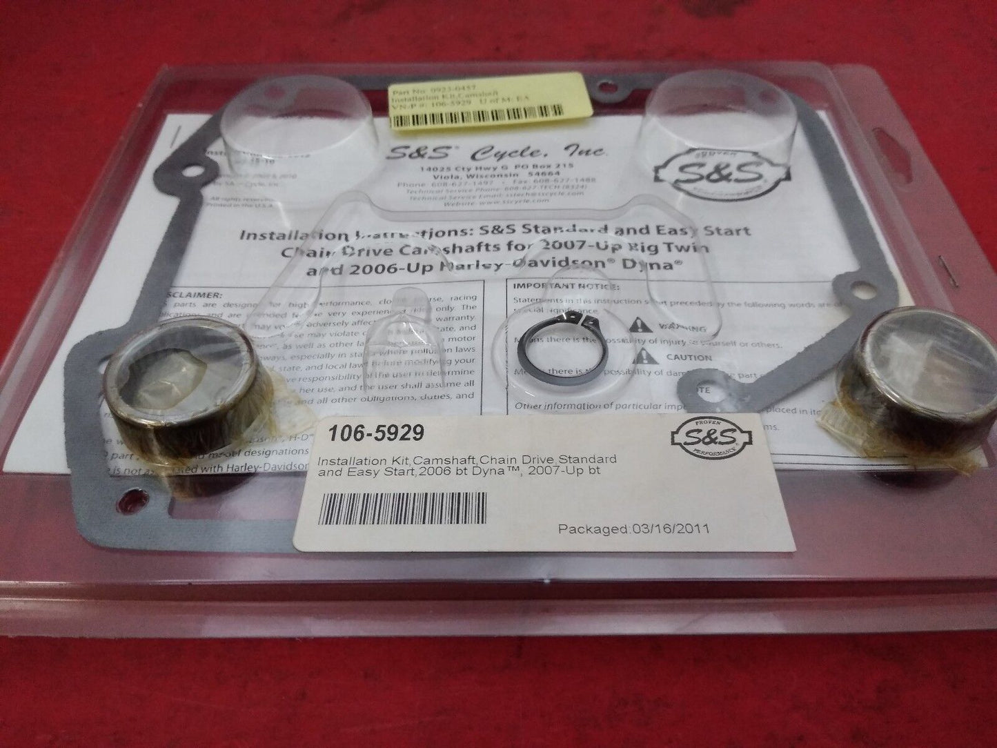 NEW S&S Cycle Standard Chain Drive Camshaft Kit 106-5929 / 0925-0457