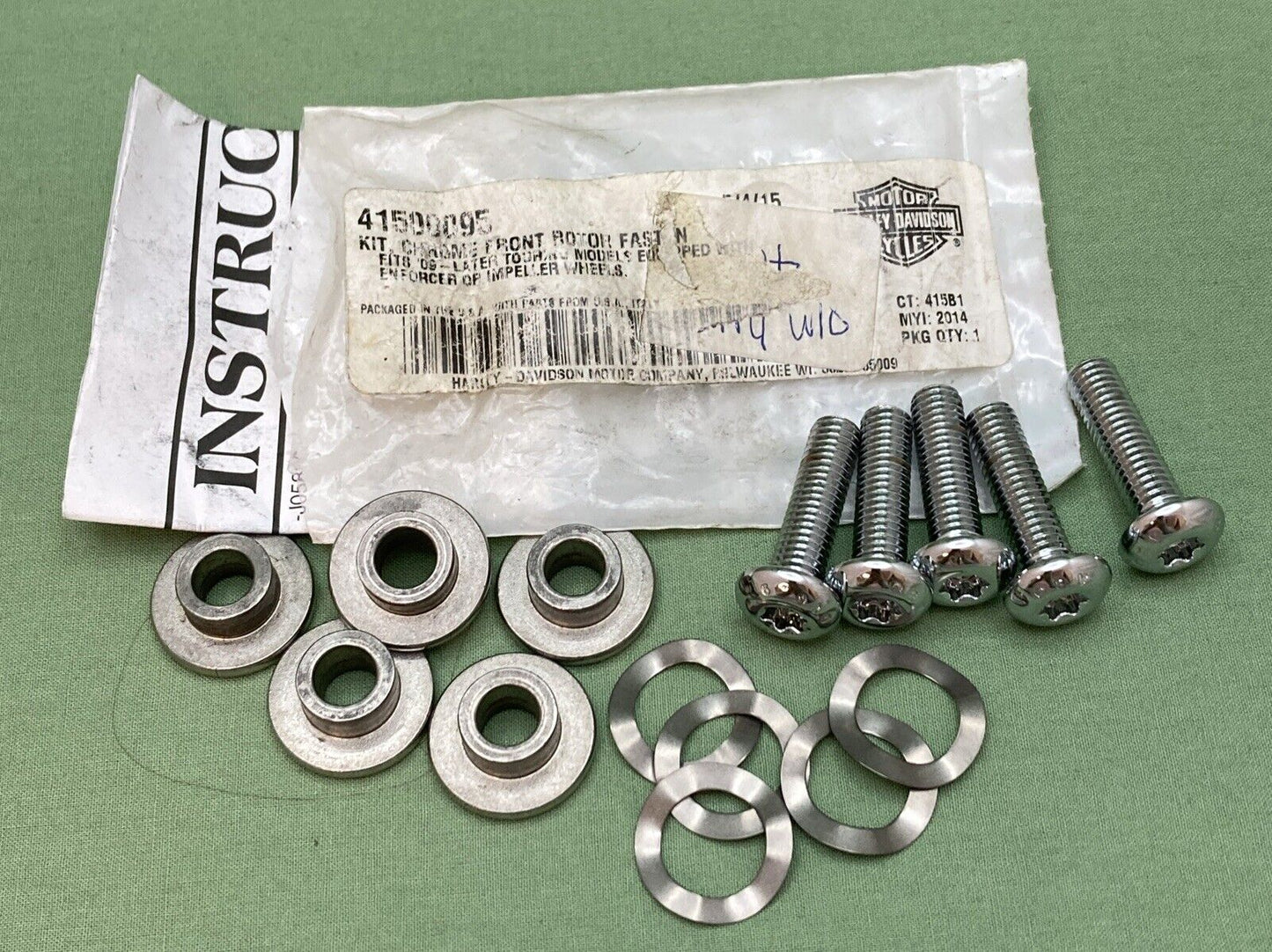 NEW GENUINE HARLEY DAVIDSON 41500095 Front Brake Rotor Hardware Kit