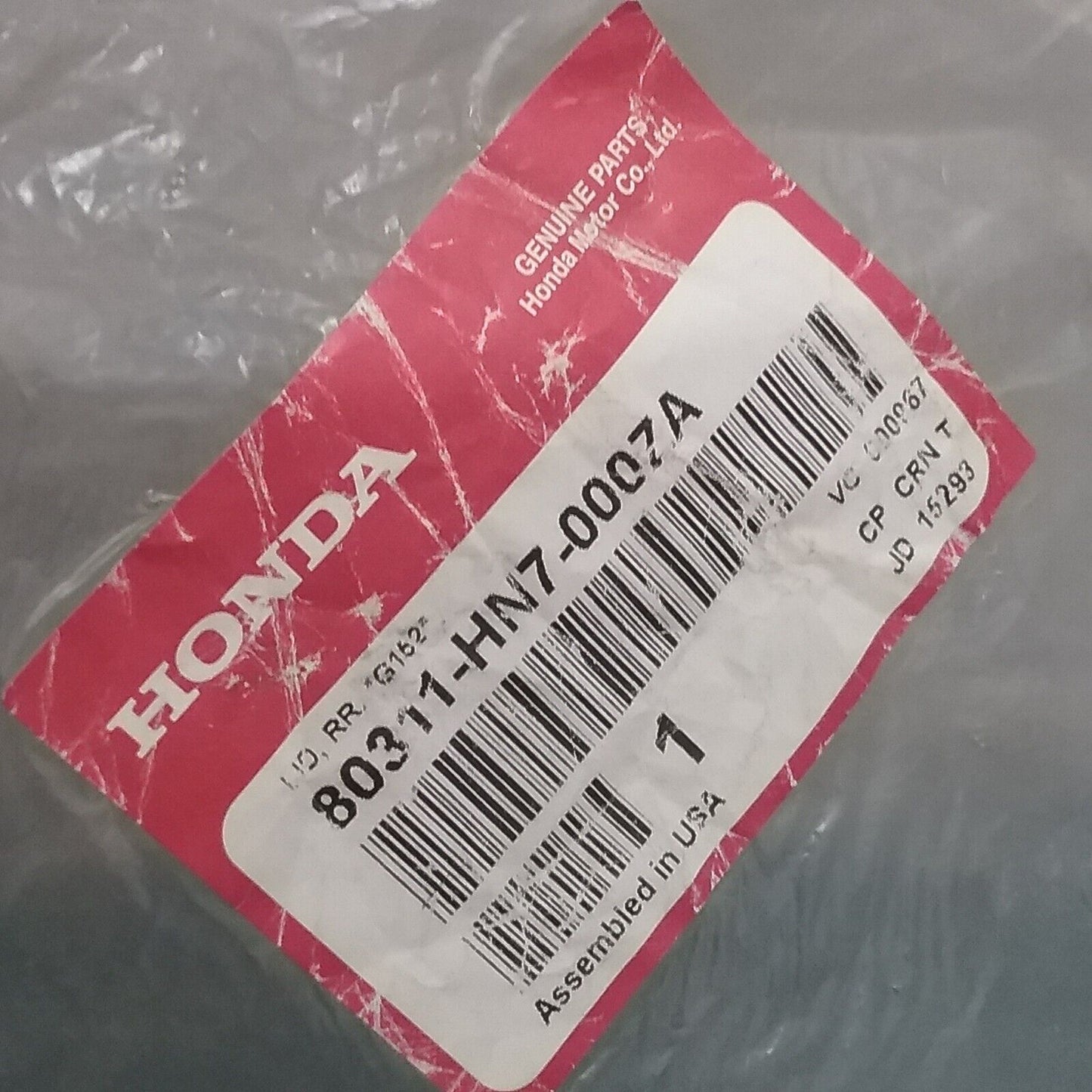 NEW HONDA 80311-HN7-000ZA GREEN REAR FENDER PLASTIC BATTERY COVER TRAY